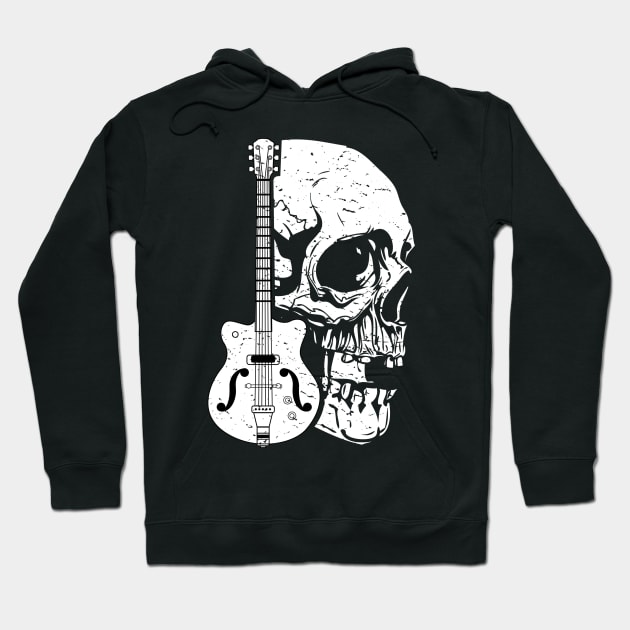 Guitar Skull Design Hoodie by vpdesigns